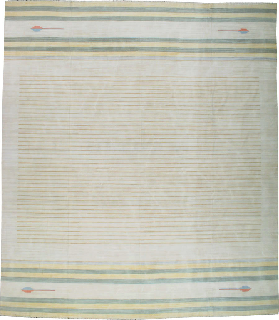 Vintage Indian Flat-weave Dhurrie, No.18755 - Galerie Shabab
