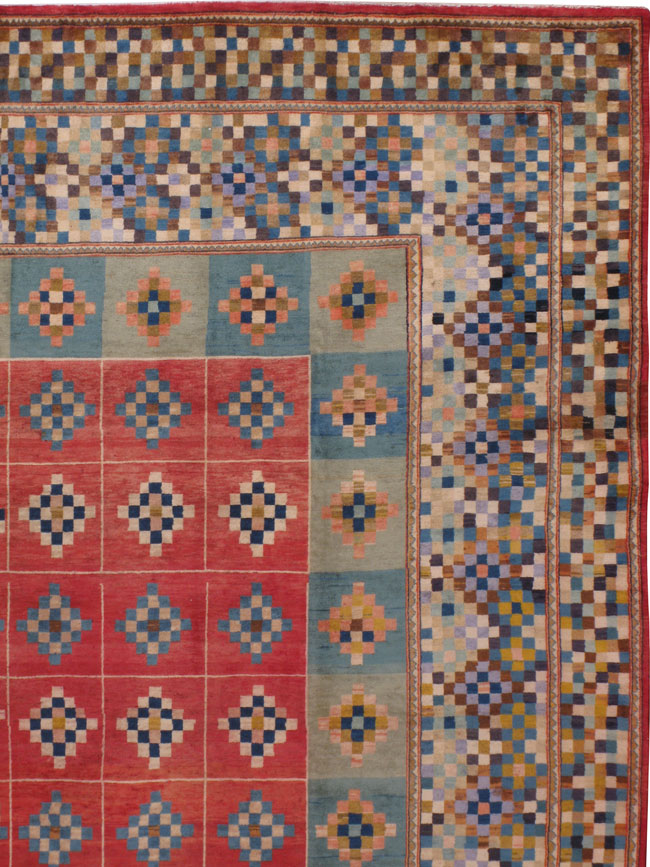 Vintage Kashan Modernist Carpet, No.18763 - Galerie Shabab