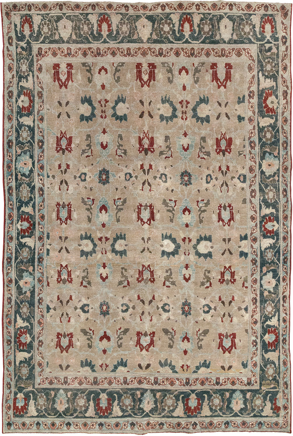 Antique Persian Tabriz Accent Rug, No.18817 - Galerie Shabab
