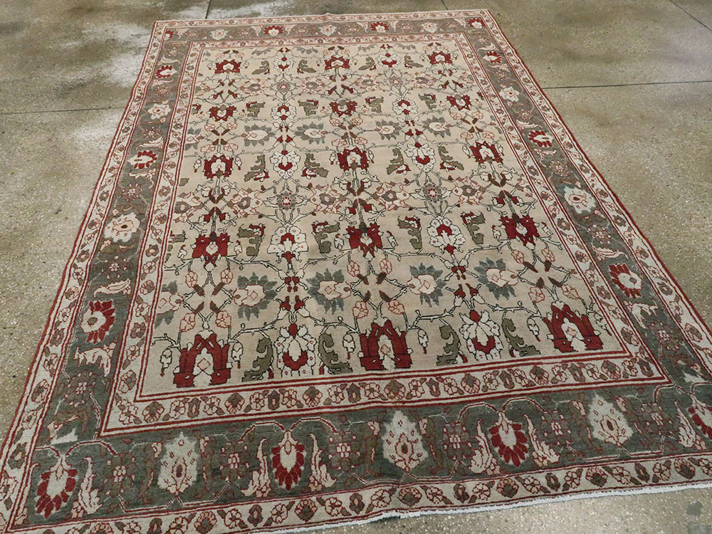 Antique Persian Tabriz Accent Rug, No.18817 - Galerie Shabab