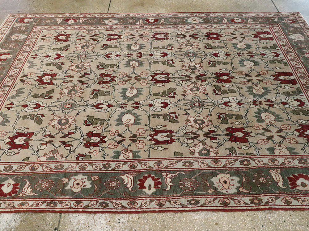 Antique Persian Tabriz Accent Rug, No.18817 - Galerie Shabab