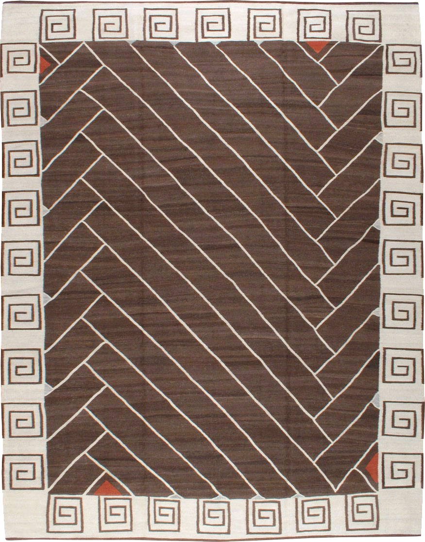 Vintage Persian Modernist Flatweave Kilim, No.18872 - Galerie Shabab