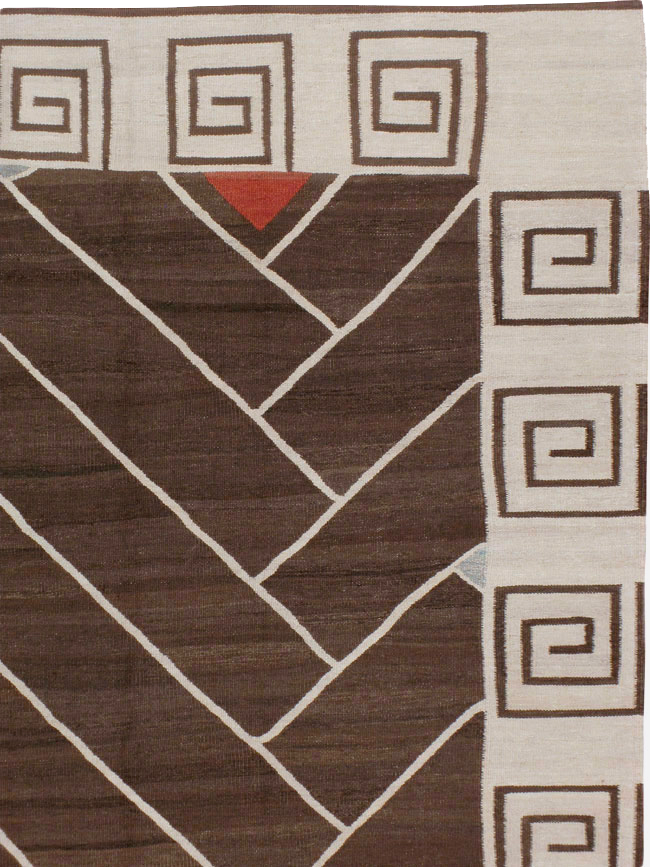 Vintage Persian Modernist Flatweave Kilim, No.18872 - Galerie Shabab