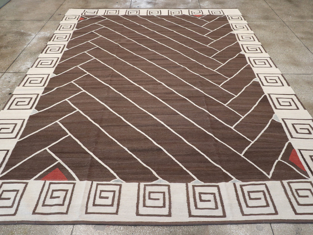 Vintage Persian Modernist Flatweave Kilim, No.18872 - Galerie Shabab