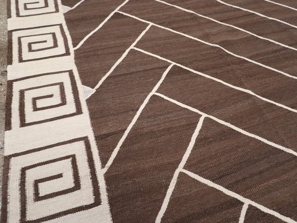 Vintage Persian Modernist Flatweave Kilim, No.18872 - Galerie Shabab