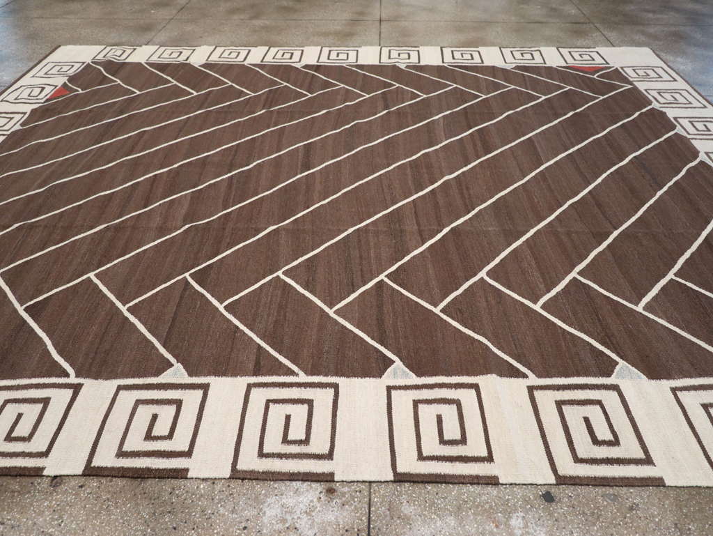 Vintage Persian Modernist Flatweave Kilim, No.18872 - Galerie Shabab