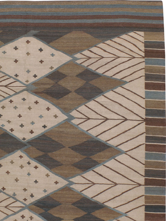 Vintage Modernist Kilim, No.18889 - Galerie Shabab