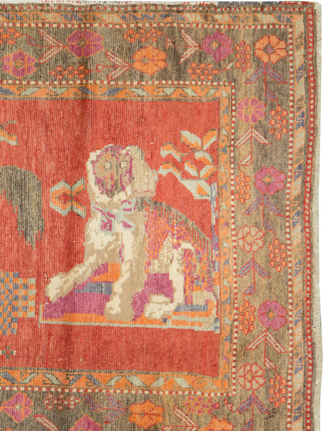 Vintage Caucasian Karabagh Pictorial Rug, No.18892 - Galerie Shabab