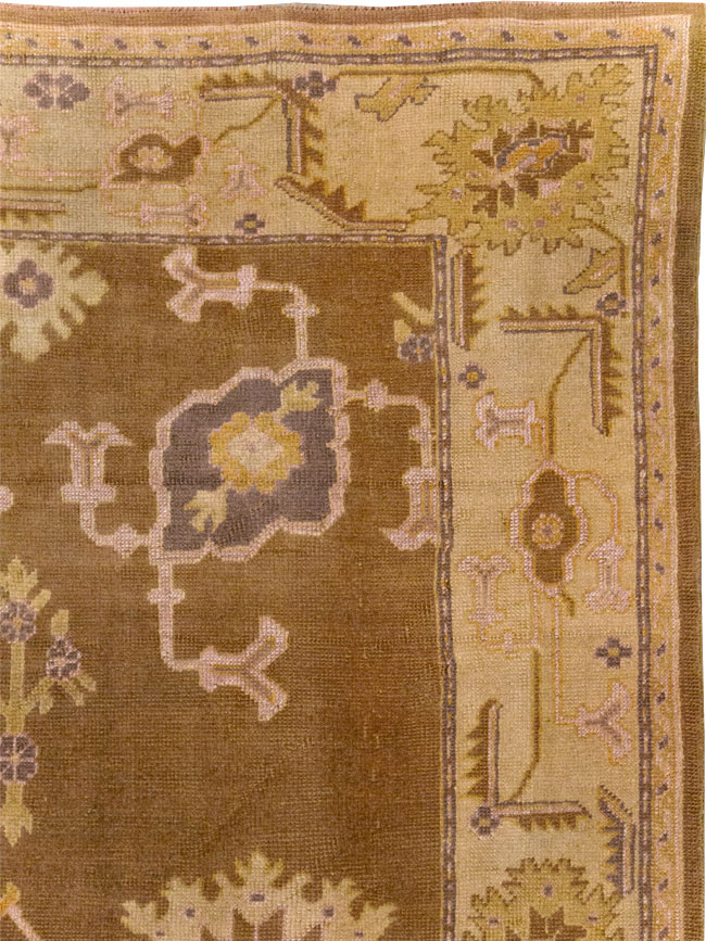 Antique Turkish Oushak Square Room Size Carpet, No.18896 - Galerie Shabab