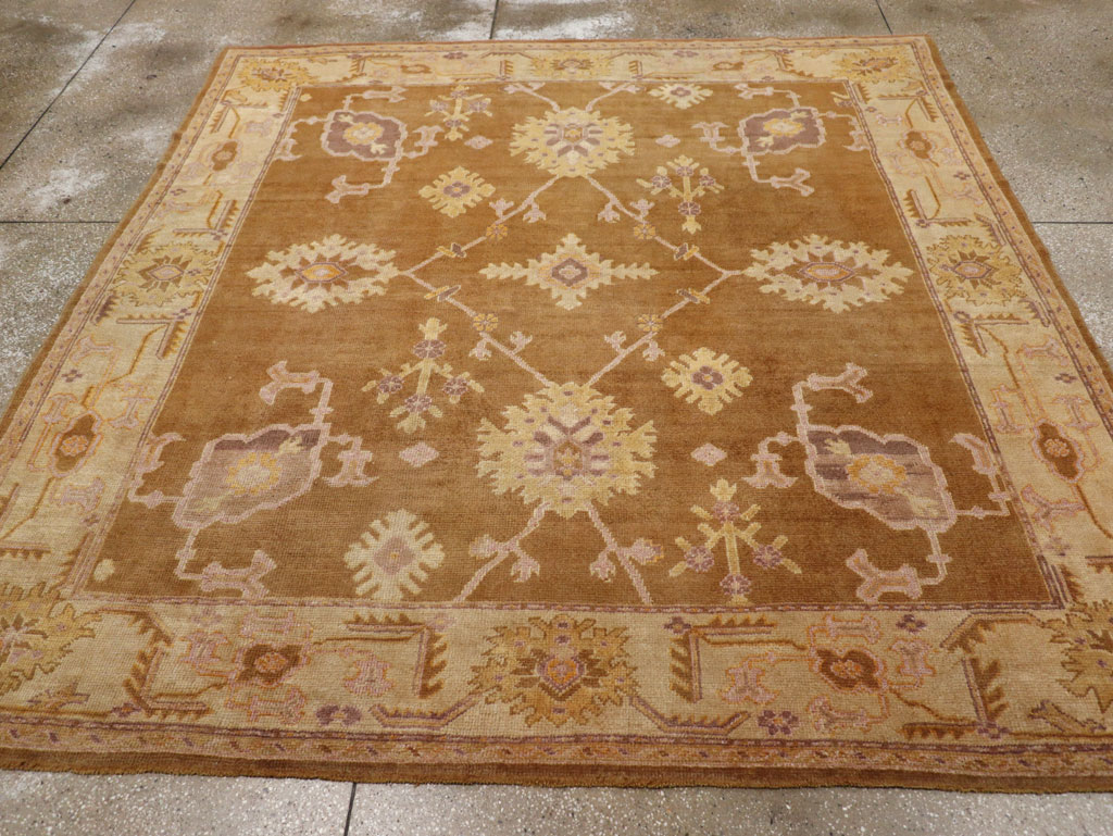 Antique Turkish Oushak Square Room Size Carpet, No.18896 - Galerie Shabab