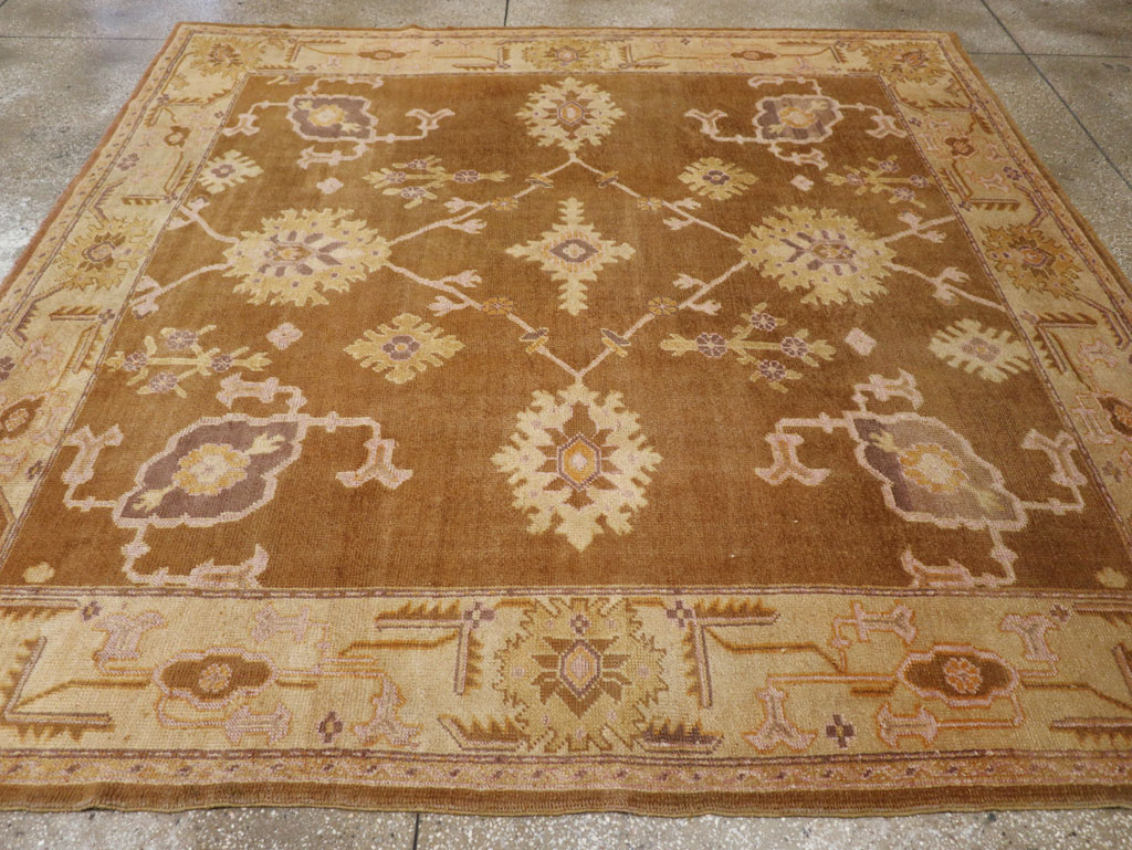 Antique Turkish Oushak Square Room Size Carpet, No.18896 - Galerie Shabab