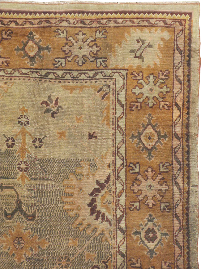 Antique Turkish Oushak Square Carpet, No.18897 - Galerie Shabab