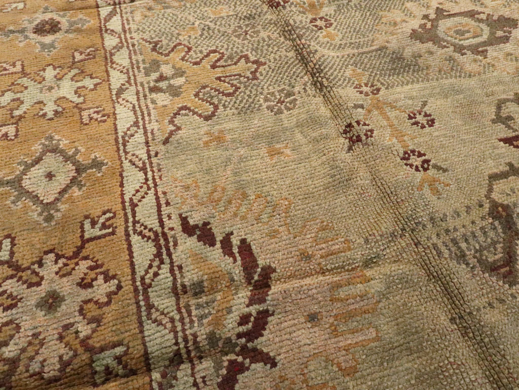 Antique Turkish Oushak Square Carpet, No.18897 - Galerie Shabab