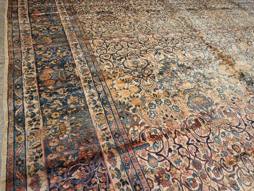 Vintage Persian Lavar Kerman Oversize Carpet, No.18917 - Galerie Shabab