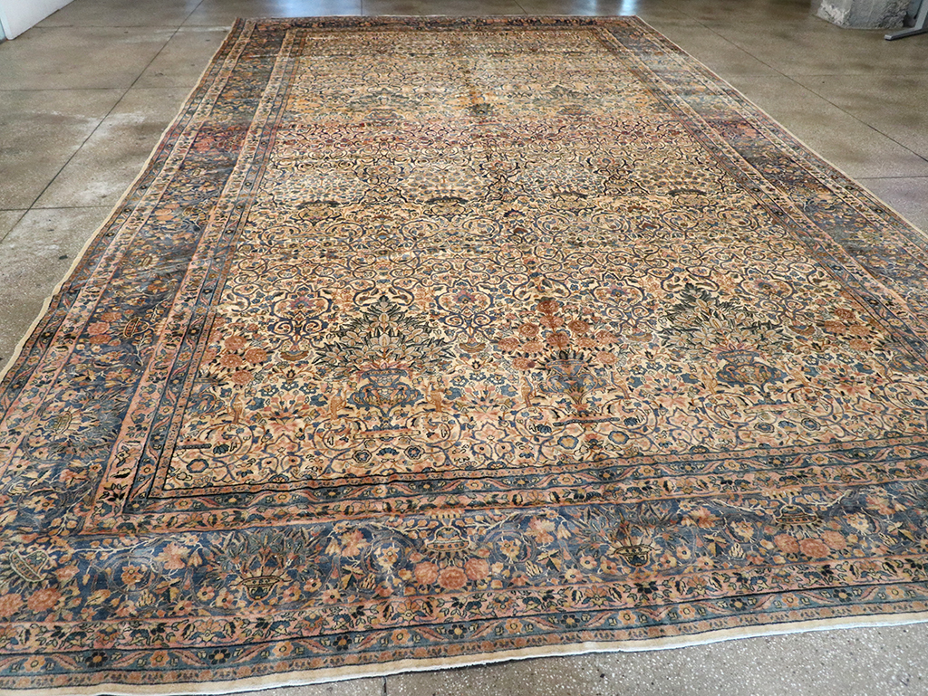 Vintage Persian Lavar Kerman Oversize Carpet, No.18917 - Galerie Shabab