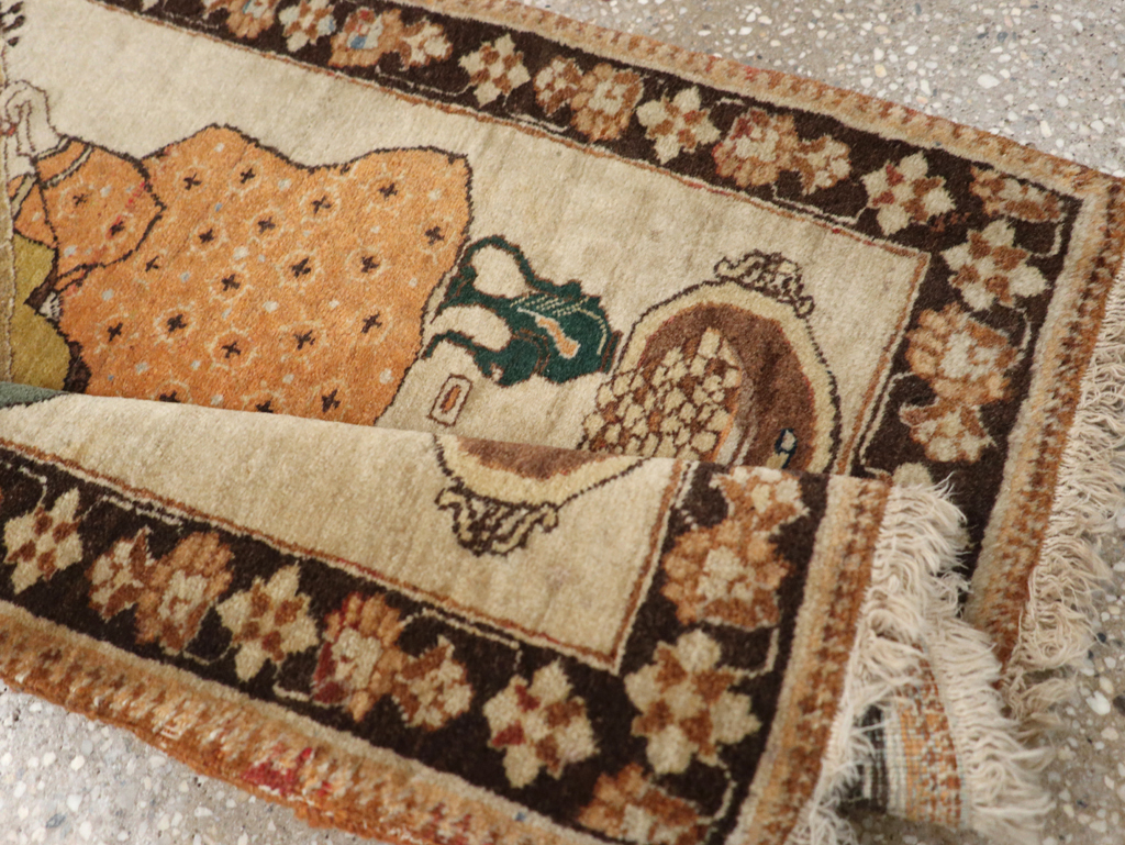 Vintage Persian Tabriz Pictorial Rug, No.18933 - Galerie Shabab