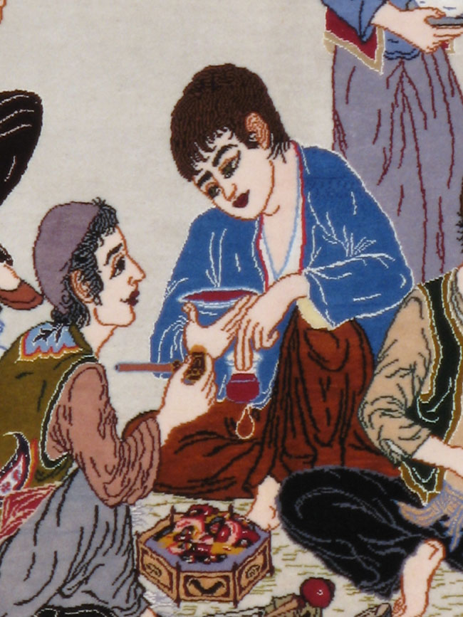 Vintage Persian Ishahan Pictorial Rug, No.18968 - Galerie Shabab