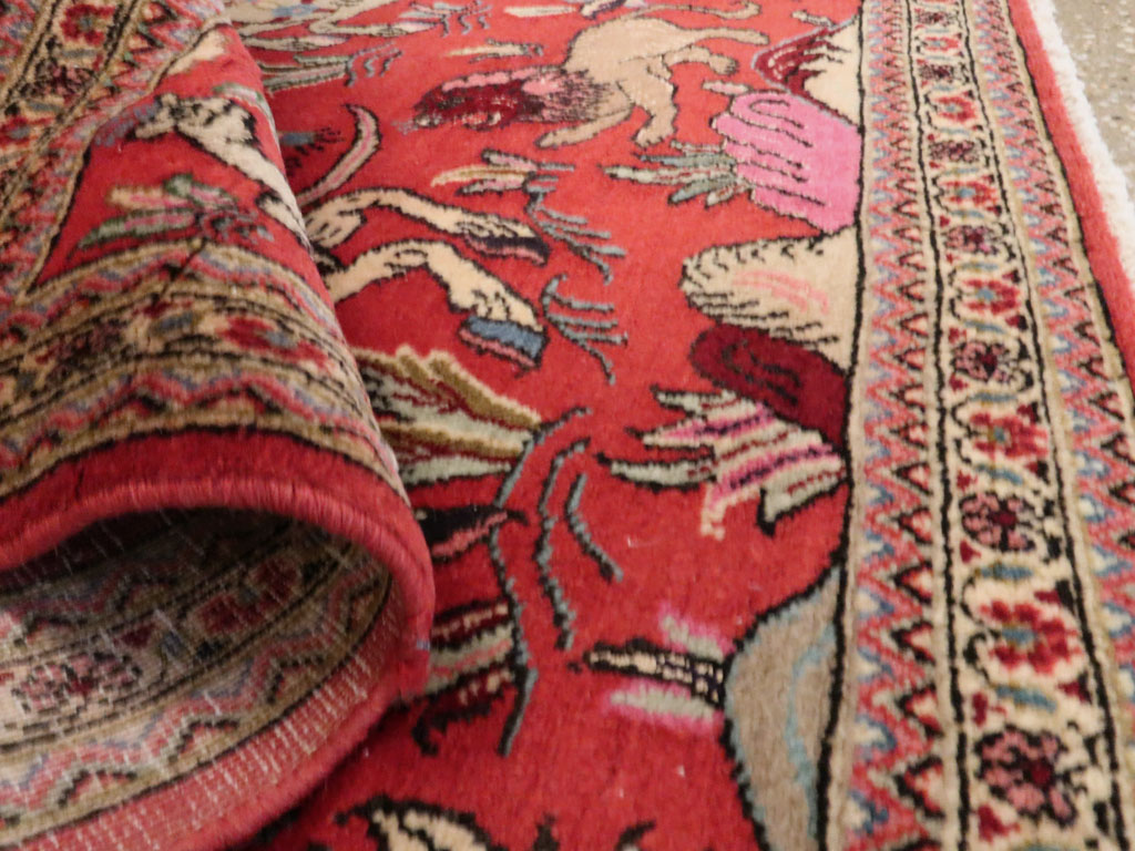 Vintage Persian Quom Pictorial Rug (Pair: 1 of 2), No.18996 - Galerie Shabab