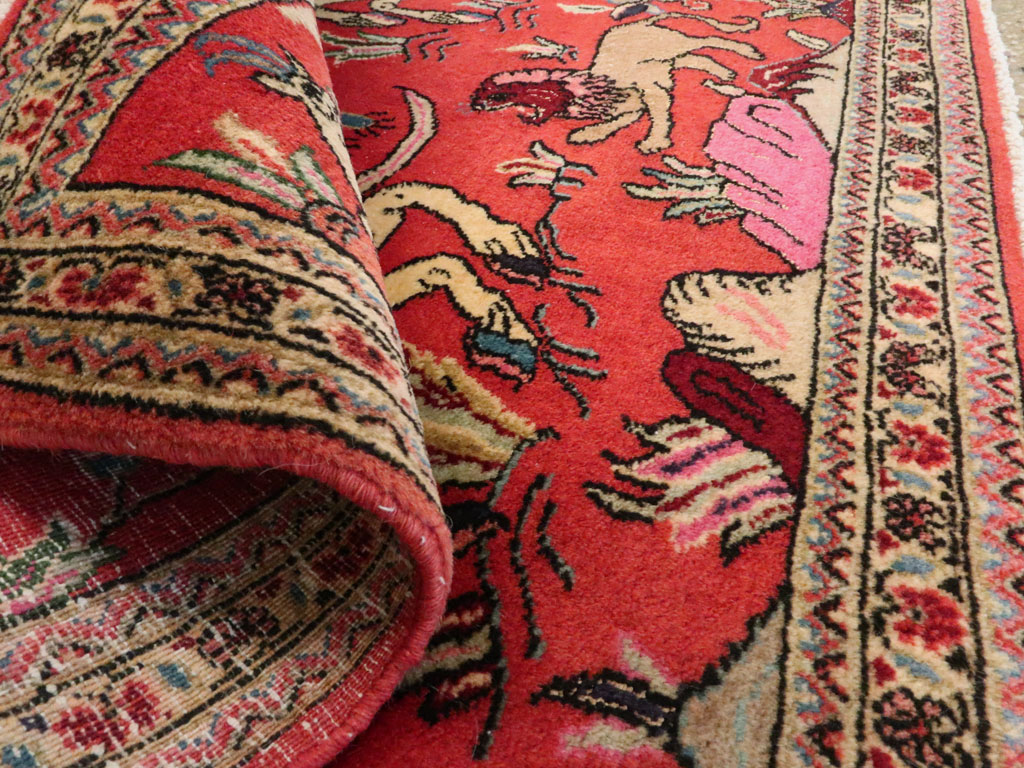 Vintage Persian Quom Pictorial Rug (Pair: 2 of 2), No.18997 - Galerie Shabab