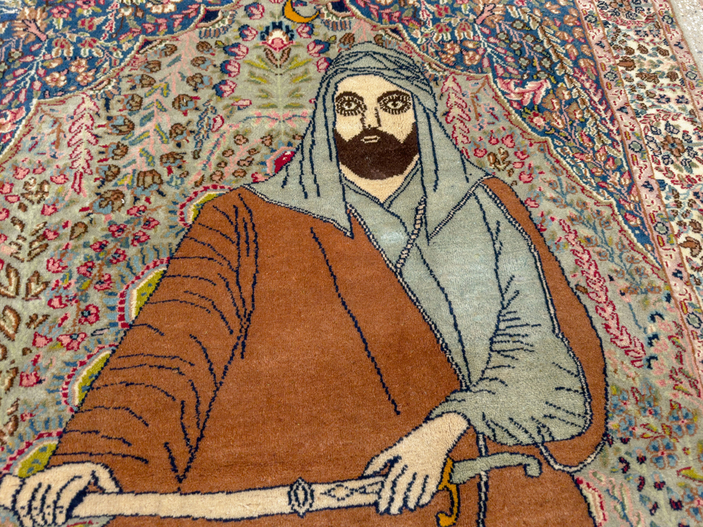 Vintage Persian Tabriz Pictorial Rug, No.19001 - Galerie Shabab