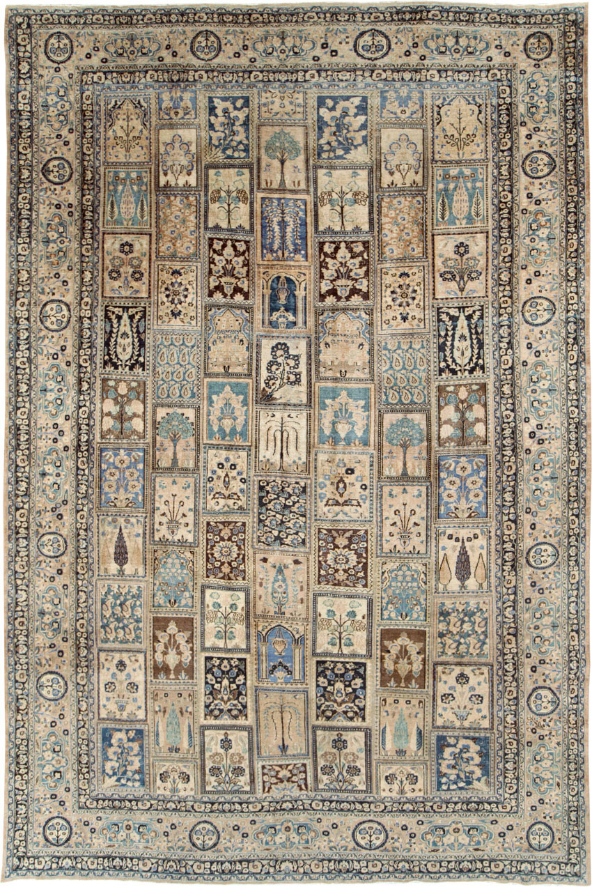 Antique Persian Mashad Large Room Size Carpet, No.19010 - Galerie Shabab