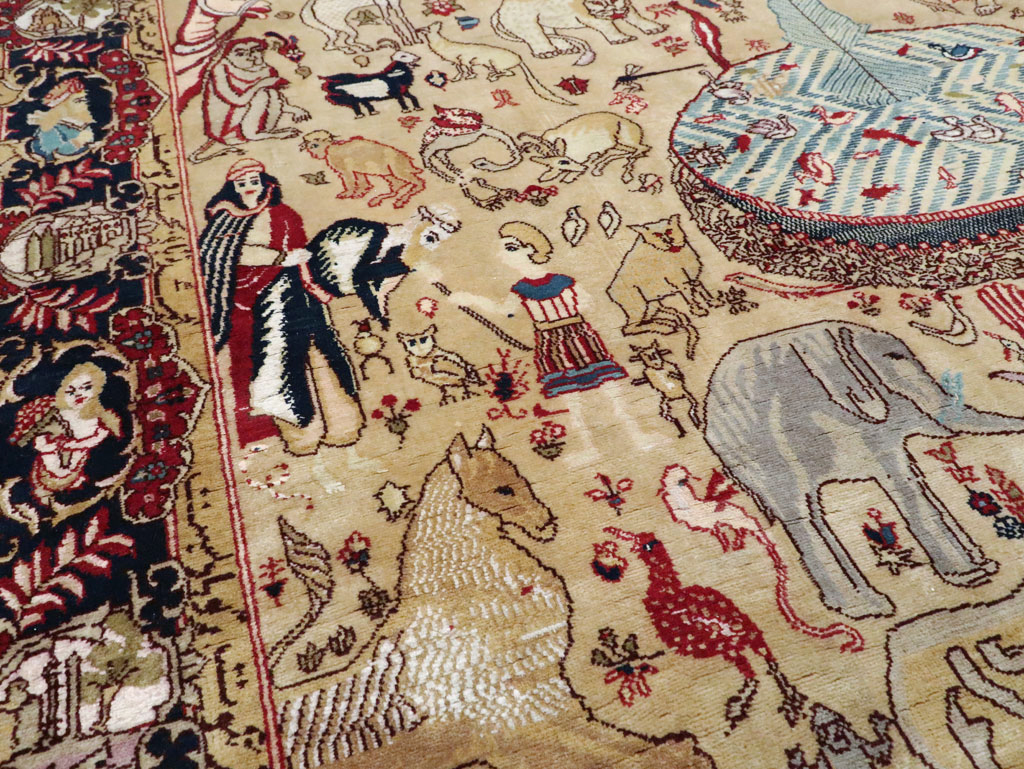 Vintage Indo Tabriz Pictorial Rug, No.19012 - Galerie Shabab