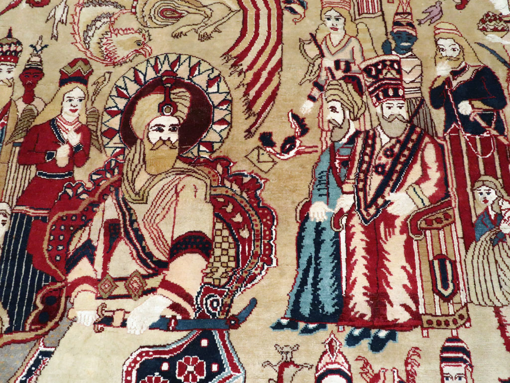 Vintage Indo Tabriz Pictorial Rug, No.19012 - Galerie Shabab