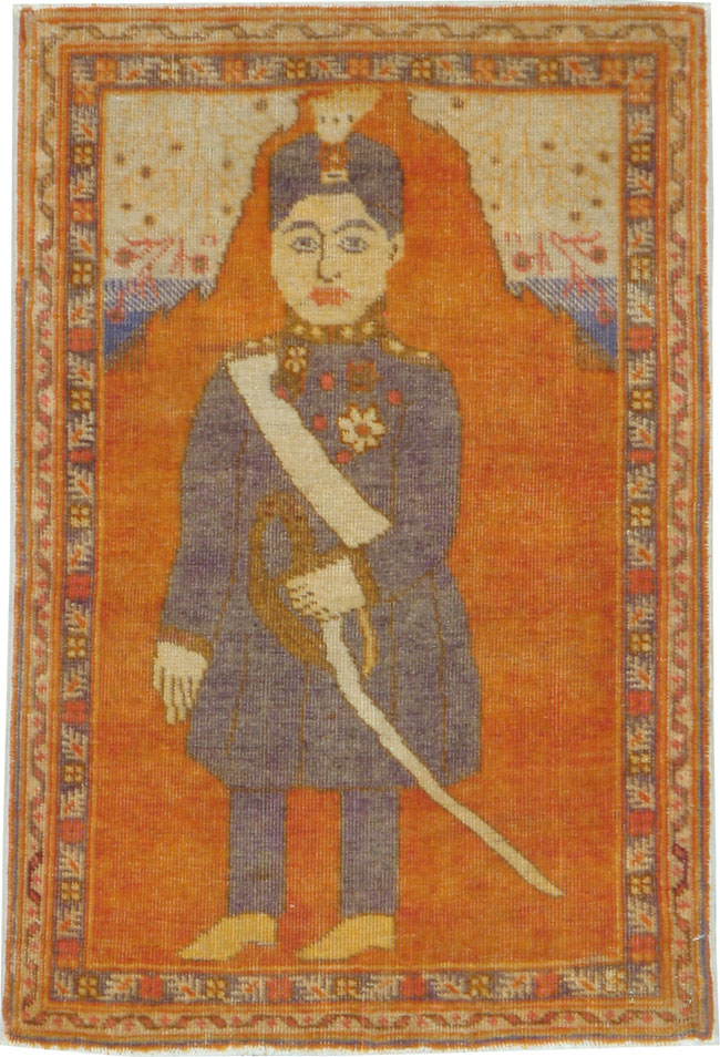 Vintage Persian Tabriz Pictorial Rug, No.19035 - Galerie Shabab