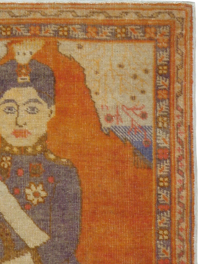 Vintage Persian Tabriz Pictorial Rug, No.19035 - Galerie Shabab