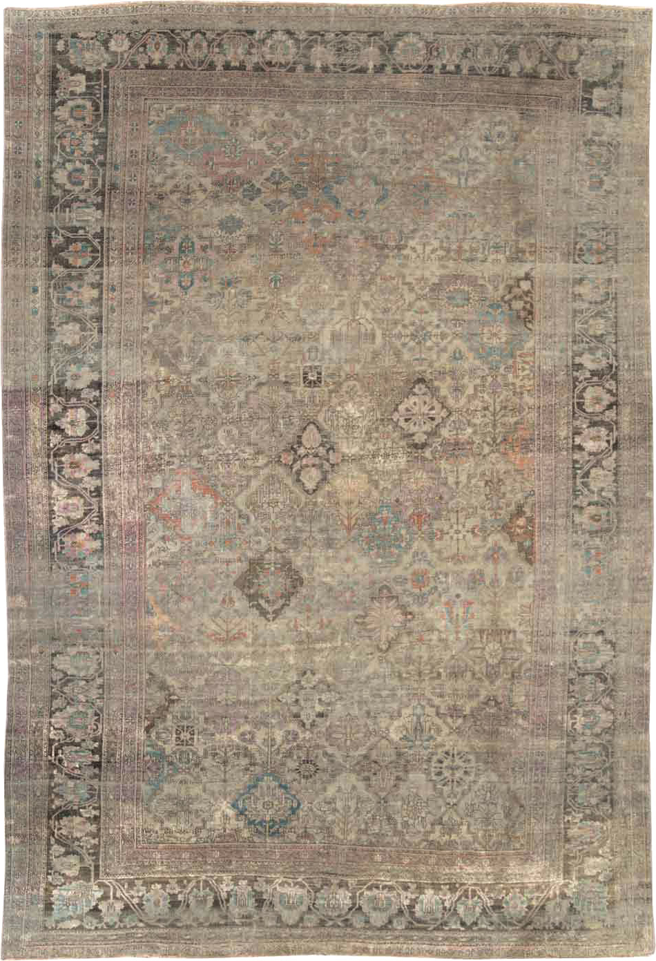 Antique Persian Silk Kashan Accent Carpet, No.19036 - Galerie Shabab
