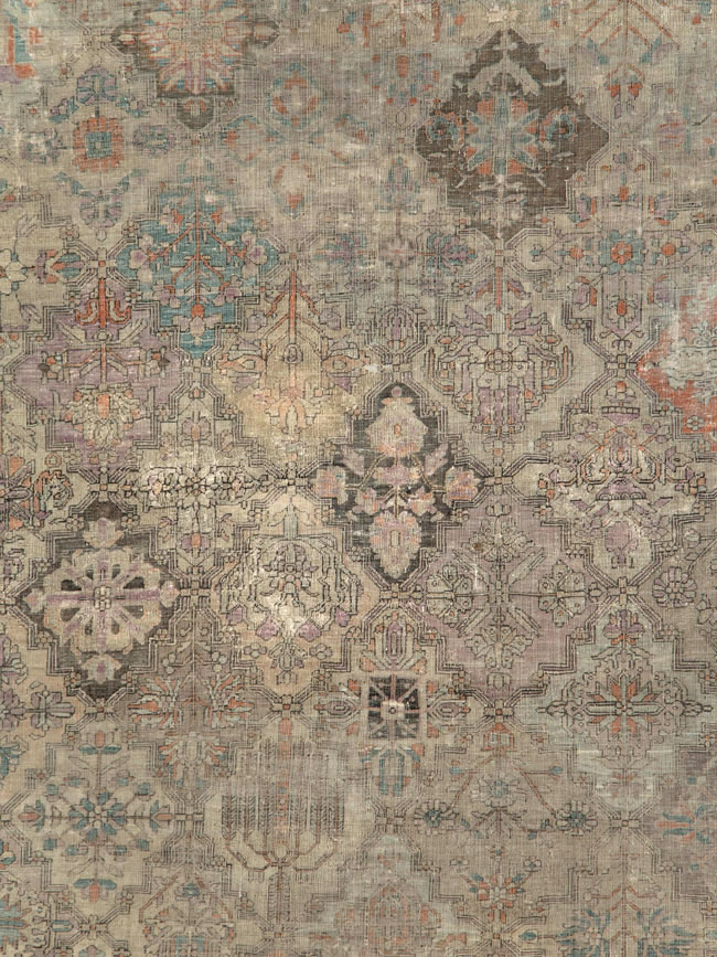 Antique Persian Silk Kashan Accent Carpet, No.19036 - Galerie Shabab