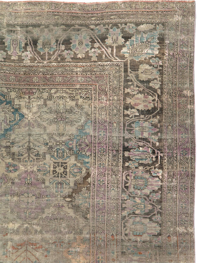 Antique Persian Silk Kashan Accent Carpet, No.19036 - Galerie Shabab