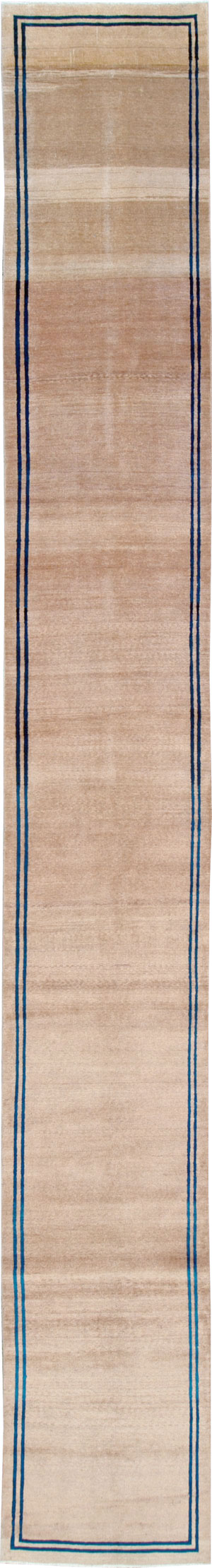 Vintage Persian Mashad Minimalist Runner, No.19038 - Galerie Shabab