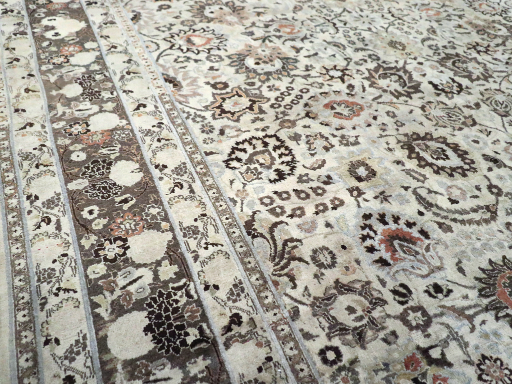 Vintage Persian Mashad Large Room Size Carpet, No.19039 - Galerie Shabab