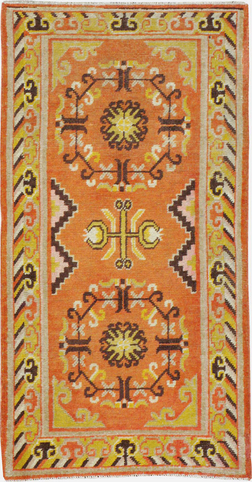 Vintage East Turkestan Khotan Rug (Pair: 1 of 2), No.19050 - Galerie Shabab
