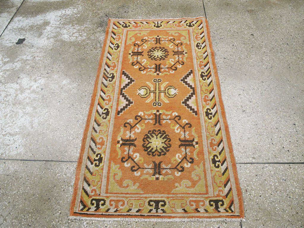Vintage East Turkestan Khotan Rug (Pair: 1 of 2), No.19050 - Galerie Shabab