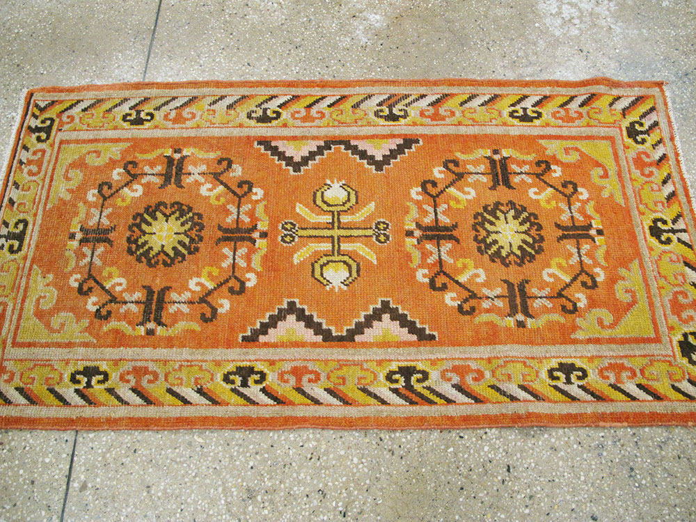 Vintage East Turkestan Khotan Rug (Pair: 1 of 2), No.19050 - Galerie Shabab