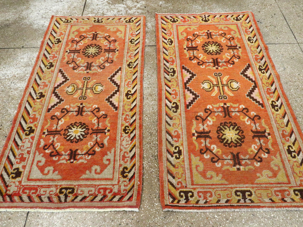 Vintage East Turkestan Khotan Rug (Pair: 1 of 2), No.19050 - Galerie Shabab