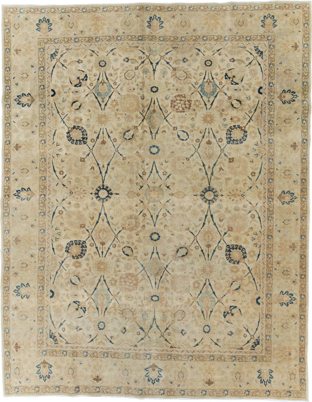 Antique Persian Tabriz Small Room Size Carpet, No.19058 - Galerie Shabab