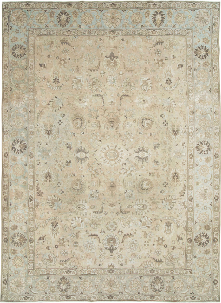 Vintage Persian Tabriz Room Size Carpet, No.19072 - Galerie Shabab