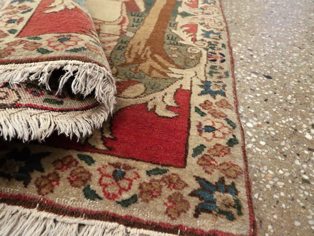 Antique Persian Tabriz Pictorial Rug, No.19078 - Galerie Shabab