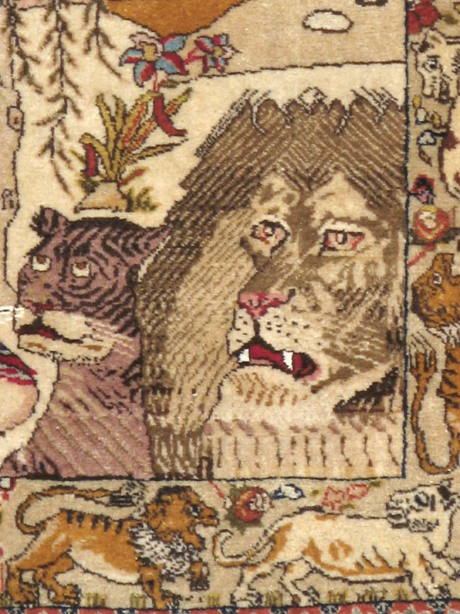 Vintage Persian Tabriz Pictorial Rug, No.19079 - Galerie Shabab