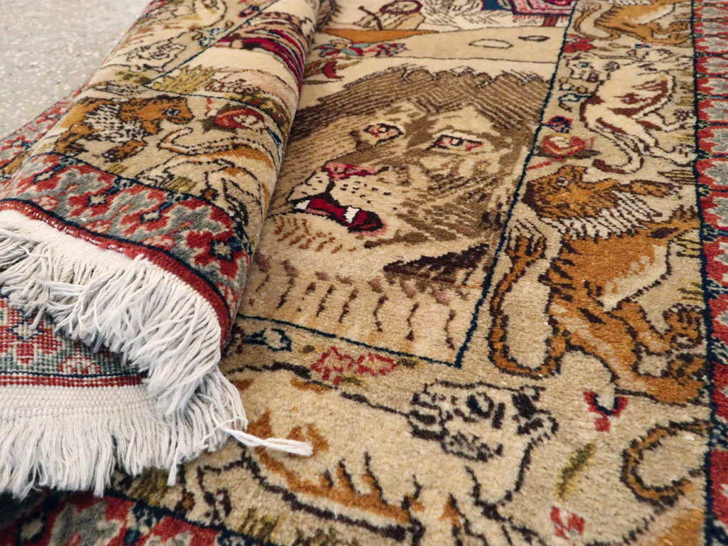 Vintage Persian Tabriz Pictorial Rug, No.19079 - Galerie Shabab