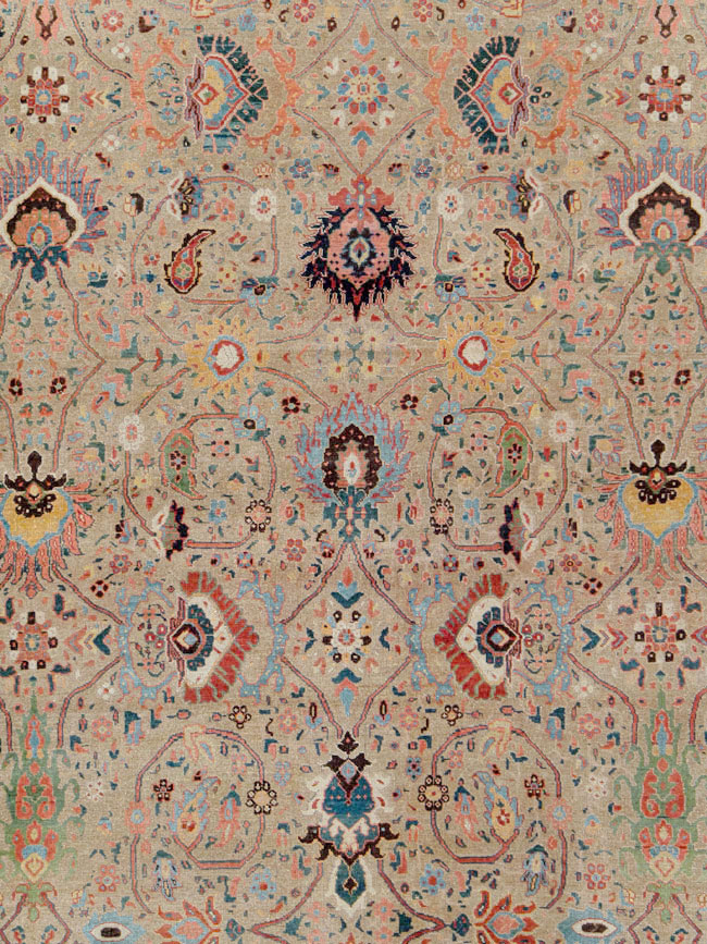 Antique Persian Bidjar Square Oversize Carpet, No.19090 - Galerie Shabab
