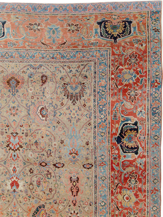 Antique Persian Bidjar Square Oversize Carpet, No.19090 - Galerie Shabab