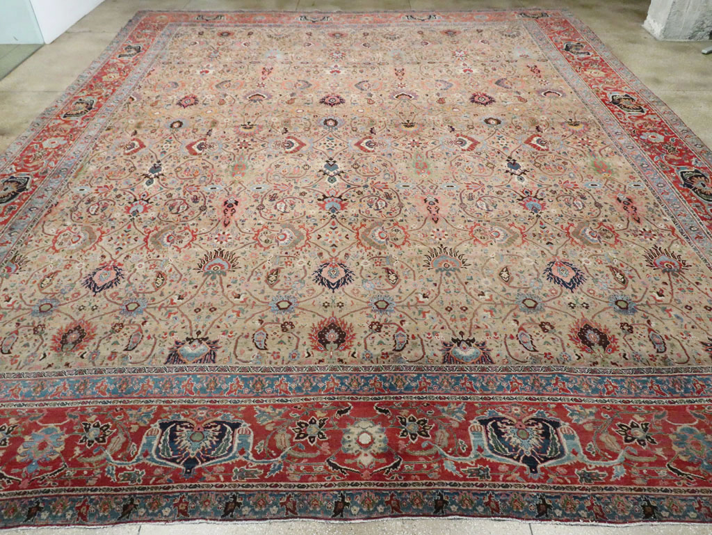 Antique Persian Bidjar Square Oversize Carpet, No.19090 - Galerie Shabab