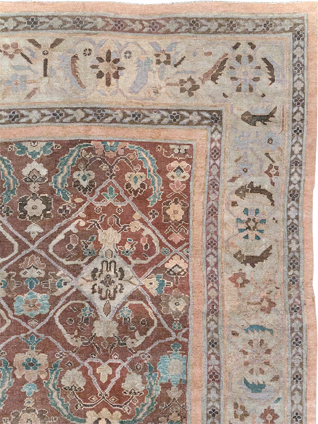 Antique Persian Mahal Large Room Size Carpet, No.19094 - Galerie Shabab