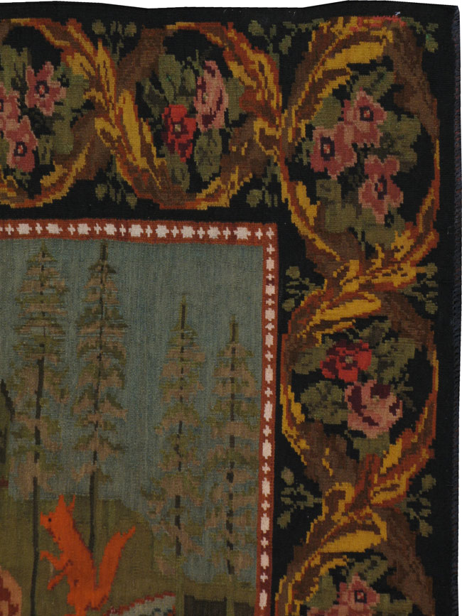 Vintage Pictorial Kilim, No.19102 - Galerie Shabab