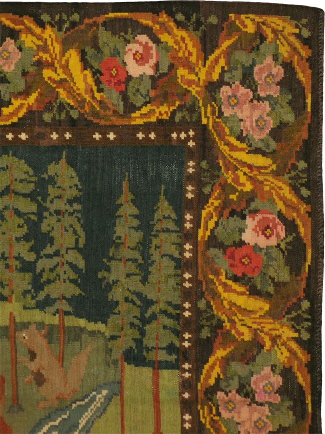 Vintage Pictorial Kilim, No.19103 - Galerie Shabab