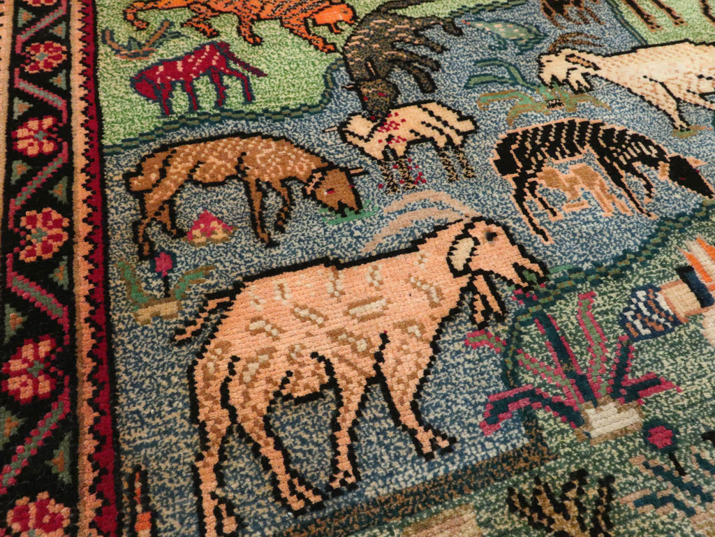 Vintage Persian Gabbeh Pictorial Rug, No.19109 - Galerie Shabab